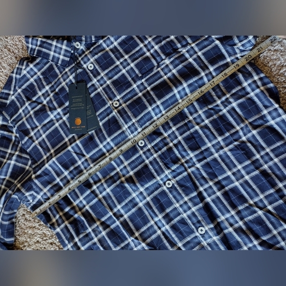 Good Man Brand Blue Plaid Long Sleeve Men's Button Down Shirt NWT - Picture 8 of 8